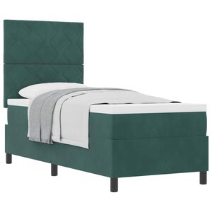 vidaXL Letto a molle con materasso Verde Scuro 80 x 200 cm Tessuto
