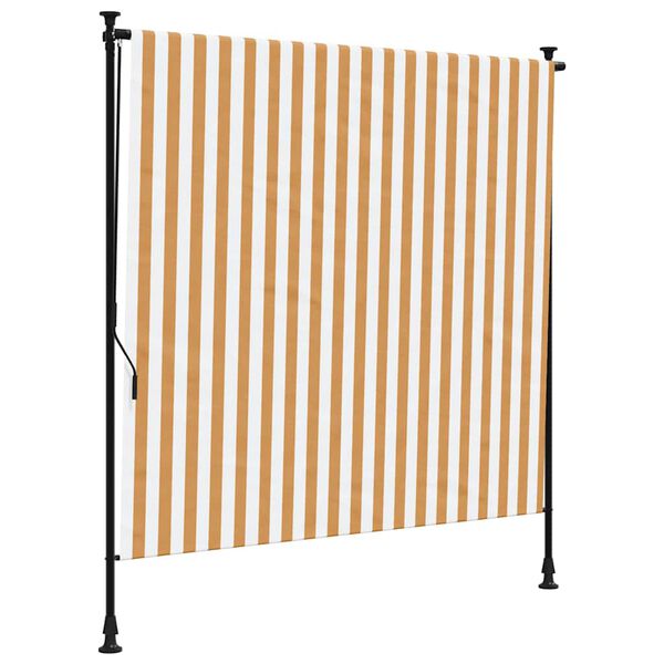vidaXL Tenda a Rullo Esterno Arancio Bianca 200x270cm Tessuto Acciaio