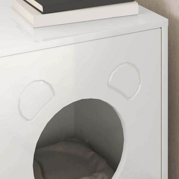 vidaXL Casa per Gatti Bianco Lucido 42,5 x 40 x 52,5 cm