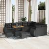vidaXL Set Divano da Giardino 12 pcs Nero polyrattan