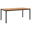 vidaXL Tavolo da Esterno Naturale e Nero 180 x 90 x 75 cm