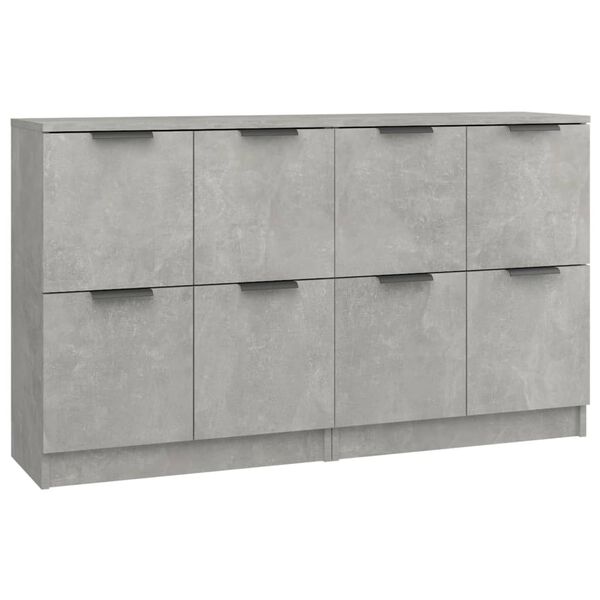 vidaXL Credenze 2 pz Grigio Cemento 60x30x70 cm in Legno Multistrato
