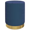 vidaXL Sgabello Rotondo con Contenitore Azzurro in Velluto 31 x 37 cm