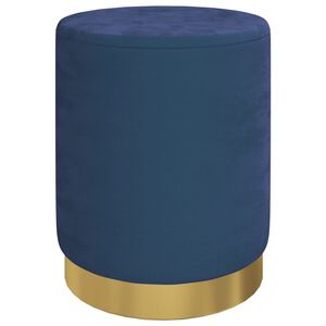 vidaXL Sgabello Rotondo con Contenitore Azzurro in Velluto 31 x 37 cm