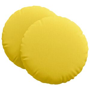 vidaXL Cuscini per Seduta 2 pcs Giallo Chiaro Ø80 x 29 cm Tessuto