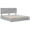 vidaXL Letto con Contenitore con testiera Grigio Sonoma 180 x 200 cm