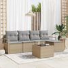 vidaXL Set di divani 6 pcs Beige e Grigio Chiaro polyrattan
