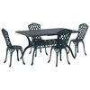 vidaXL Set da Pranzo per Giardino 5 pz Verde Alluminio
