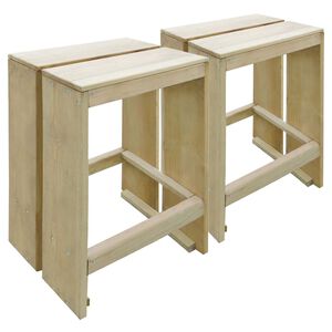 vidaXL Sgabelli da Bar da Esterno 2 pz in Legno di Pino Impregnato