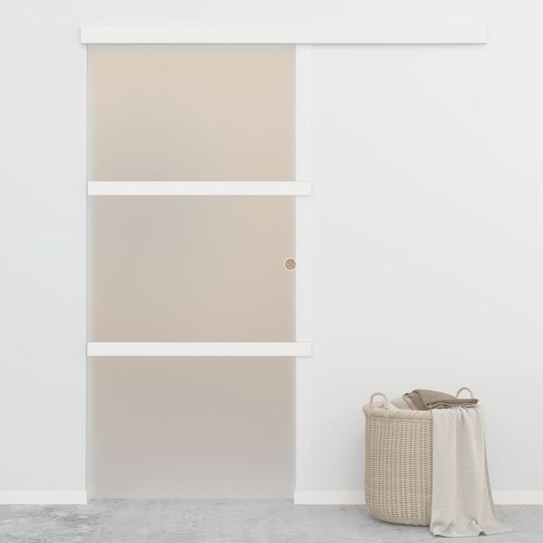 vidaXL Porta Scorrevole in Vetro ESG e Alluminio 102,5x212cm Argento