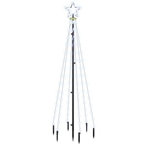 vidaXL Albero di Natale con Puntale Bianco Freddo 108 LED 180 cm