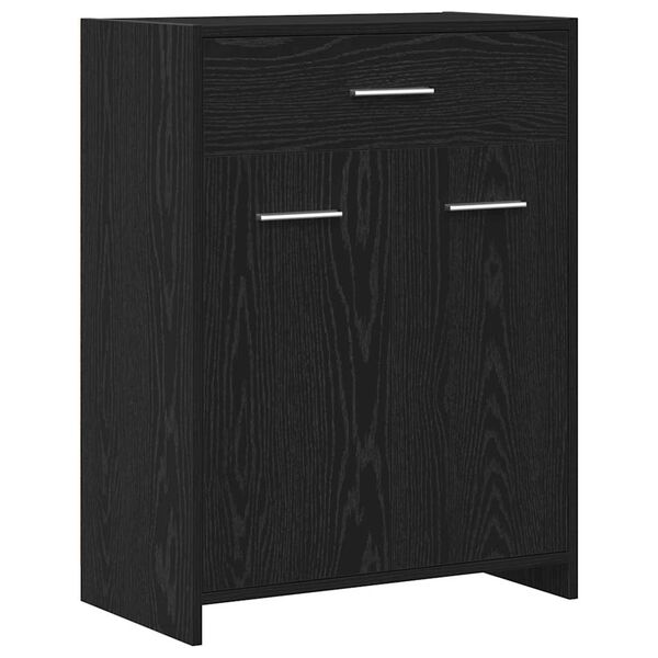 vidaXL Mobile da Bagno Rovere Nero 60 x 33 x 80 cm Legno multistrato