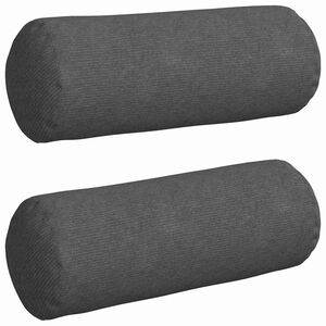 vidaXL Cuscini a rullo 2 pcs Grigio scuro &Oslash; 25 x 70 cm