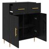 vidaXL Credenza Rovere Nero 69,5 x 34 x 90 cm Legno multistrato