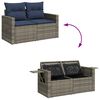 vidaXL Set Divani Giardino 11 pz con Cuscini Polyrattan Acacia Grigio