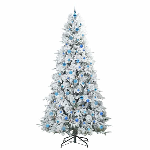 vidaXL Albero di Natale Artificiale con Rami Pieghevoli Bianco 240 cm