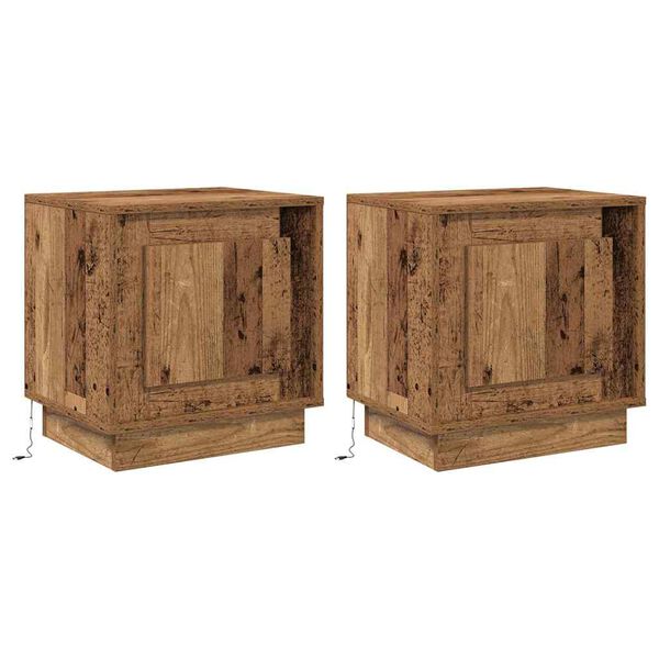 vidaXL Armadio da Notte 2 pcs Legno vecchio 44 x 34,5 x 45 cm