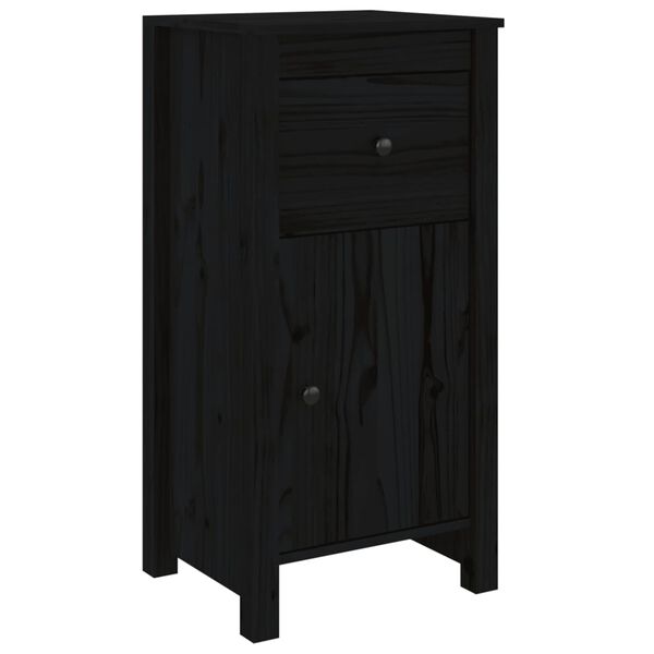 vidaXL Credenza Nera 40x35x80 cm in Legno Massello di Pino