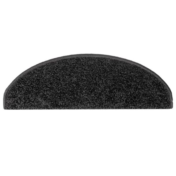 vidaXL Tappetini per scale 10 pz 65x21x4 cm Nero Semicircolari Grandi