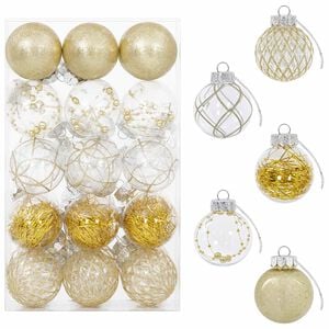 vidaXL Set di Palline di Natale 30 pz Oro &Oslash; 6 cm PET