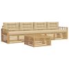 vidaXL Set di divani da esterno 5 pz Bianco e Beige