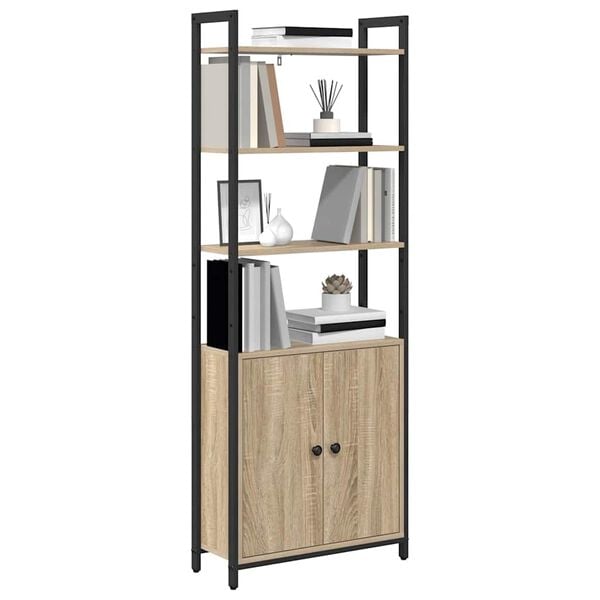 vidaXL Armadio per Libri Rovere Sonoma 60 x 24 x 161 cm