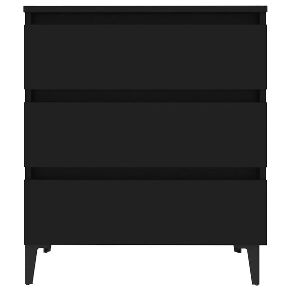 vidaXL Credenza Nera 60x35x69 cm in Legno Multistrato
