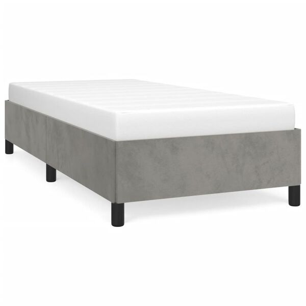 vidaXL Giroletto senza Materasso Grigio Chiaro 90x190 cm Velluto