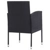vidaXL Set Mobili da Pranzo per Giardino 9 pz in Polyrattan Nero