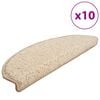 vidaXL Tappetini per scale 10 pz 65x21x4 cm Crema Semicircolari Grandi