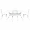 vidaXL Set da Pranzo per Giardino 5 pcs Bianco Alluminio