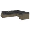 vidaXL Set Divano Giardino 10 pz con Cuscini Grigio Chiaro Polyrattan