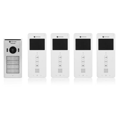 Smartwares Sistema Video Citofono 4 Appartamenti 20,5x8,6x2,1cm Bianco