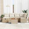 vidaXL Set Divano da Giardino con cuscino 7 pcs Beige Poly Rattan
