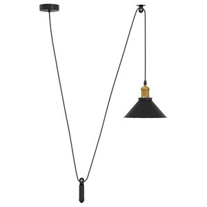 vidaXL Lampada a Sospensione Regolabile E27 Nero Lucido &Oslash;22 cm Metallo