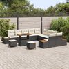 vidaXL Set Divano da Giardino 13 pcs Nero polyrattan