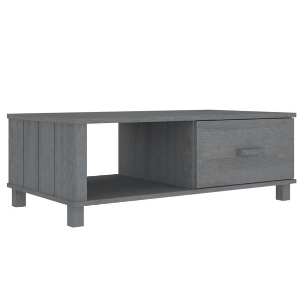 vidaXL Tavolino HAMAR Grigio Scuro 100x55x35 cm Legno Massello di Pino