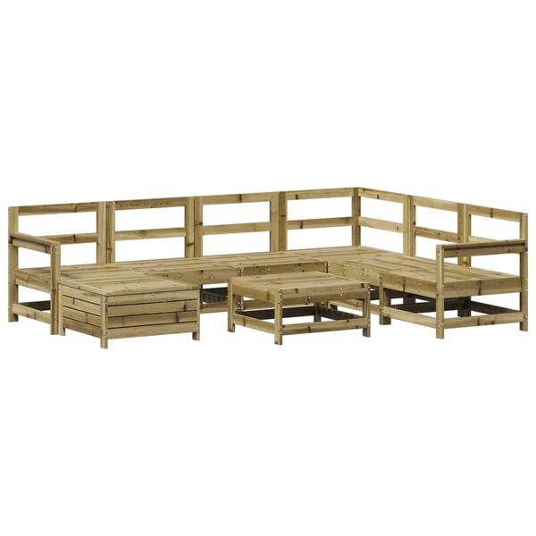 vidaXL Set Divani da Giardino 8 pz in Legno Impregnato di Pino
