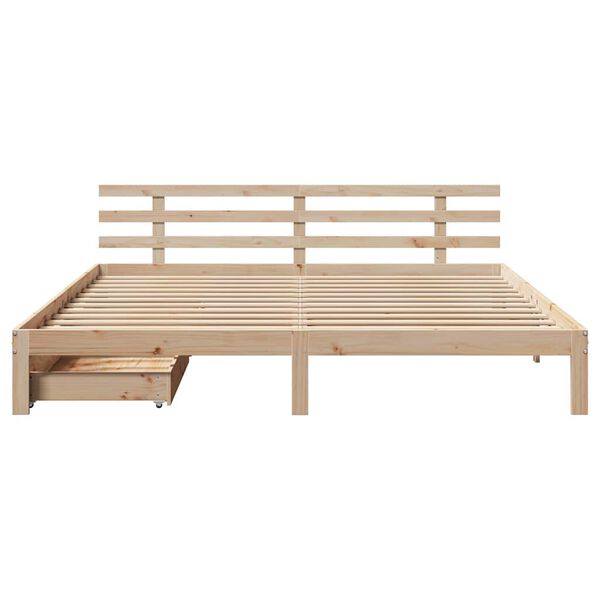 vidaXL Giroletto con Cassetti 200x200 cm in Legno Massello di Pino