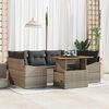 vidaXL Set Divano da Giardino 7 pcs Grigio Poly Rattan