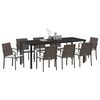 vidaXL Set da Pranzo per Giardino 9 pcs Marrone Poly Rattan