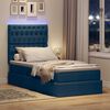 vidaXL Letto con contenitore e LED con led Blu 90 x 200 cm Poliestere