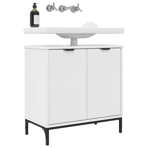 vidaXL Armadio per Lavabo da Bagno Bianco lucido 60,5 x 33,5 x 61 cm