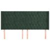 vidaXL Testiera ad Orecchio Verde Scuro 203x16x118/128 cm in Velluto