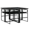 vidaXL Set da Pranzo da Giardino 5 pz Nero con Cuscini in Polyrattan