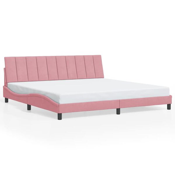vidaXL Giroletto senza Materasso Hanko Rosa 200x200 cm in Velluto