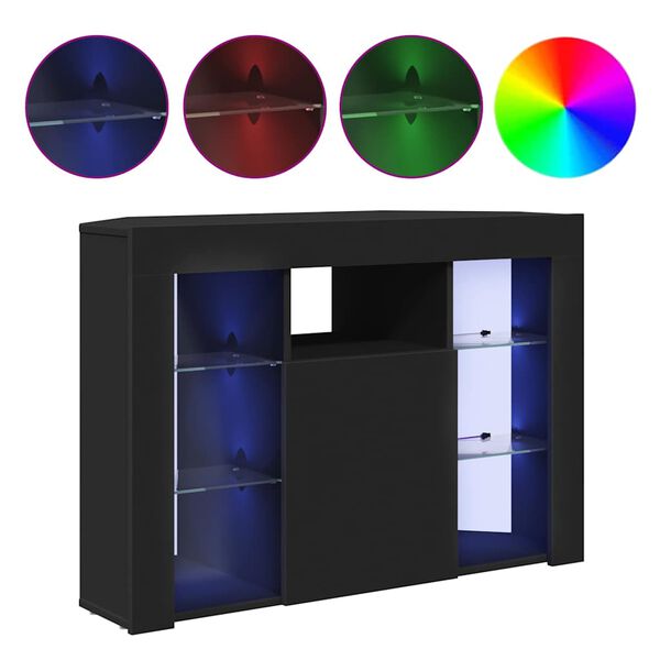 vidaXL Mobile TV LED Angolare Nero 100x40x68cm Legno multistrato