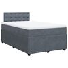 vidaXL Giroletto a Molle con Materasso Grigio Scuro 120x190 cm Velluto