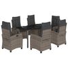 vidaXL Set da Pranzo da Giardino 7 pz con Cuscini in Polyrattan Grigio