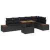 vidaXL Set Divano da Giardino 7 pz Nero polyrattan
